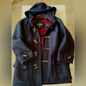 Pierre Cardin Vintage Wool Men’s Navy Hooded Toggle Duffle Coat M Mid-Length